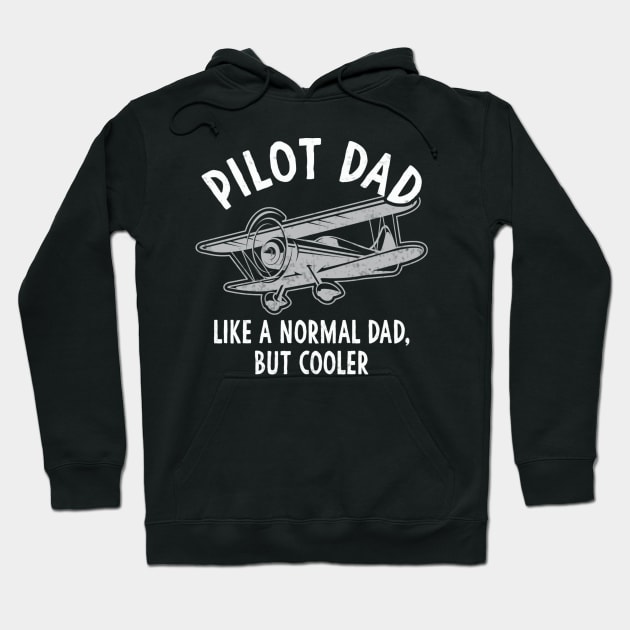 Pilot Dad Funny Aviation Enthusiast Retro Hoodie by Visual Vibes